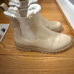 J. Crew Cozy Cream Faux-Shearling Chelsea Boot